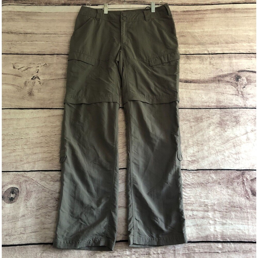 The North Face Pants Womens 8 Gray Convertible Nylon Cargo Shorts Camp Hiking